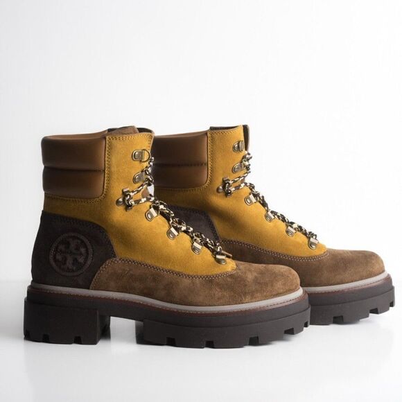 Tory Burch Womens Brown Suede Miller Lug Hiker Boots US 9 EU 39 New w Box - Picture 7 of 8